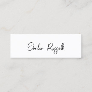 Black and White Script Social Media Networking Mini Business Card