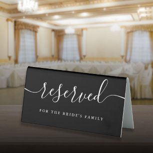 Black And White Script Wedding Reserved