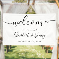 Black And White Script Wedding Welcome