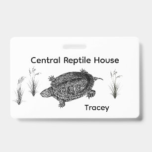 Black and White Sea Turtle Zoo Guide  ID Badge