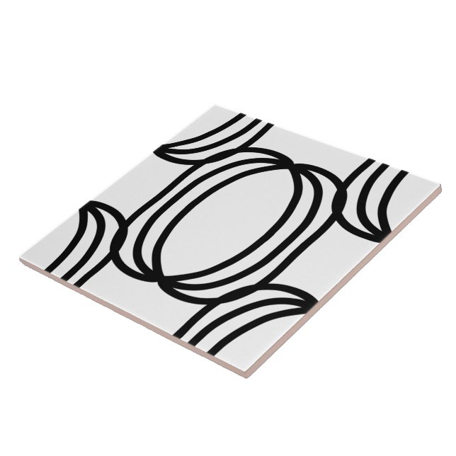 Black and white seamless decorative ceramic  tile (Side)