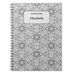 Black and white seamless pattern custom notebook