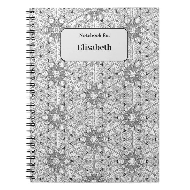 Black and white seamless pattern custom notebook (Front)