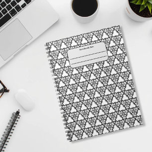 Black and white seamless pattern custom notebook