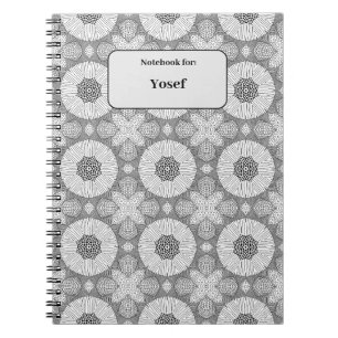 Black and white seamless pattern custom notebook