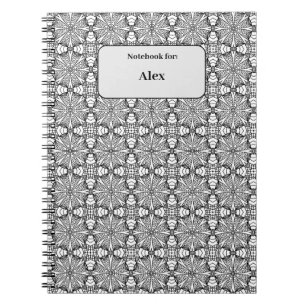 Black and white seamless pattern custom notebook