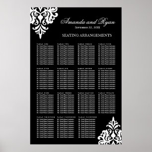 Black and White Seating Arrangement Poster