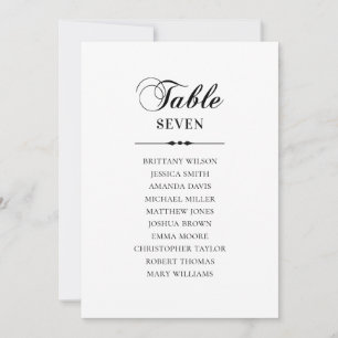 Black and white seating chart. Classic wedding Invitation