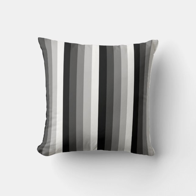 Black and white shadow stripes cushion (Front)