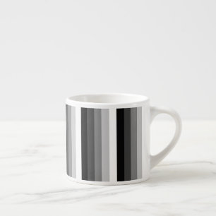 Black and white shadow stripes espresso cup