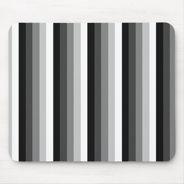 Black and white shadow stripes mouse pad (Front)