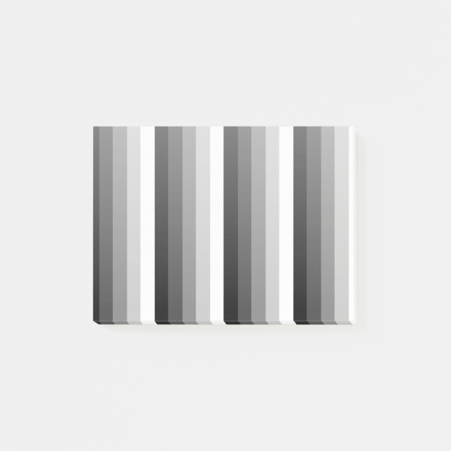 Black and white shadow stripes post-it notes (Front)