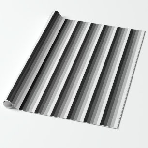 Black and white shadow stripes wrapping paper