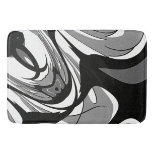 Black and White Shape Art Bath Mat
