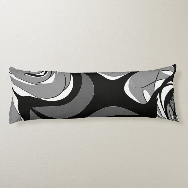Black and White Shape Art Body Cushion (Back)
