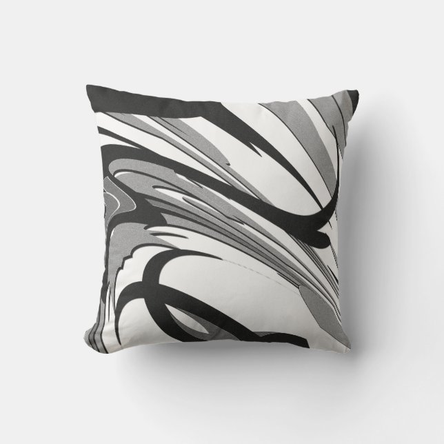 Black and White Shape Art Cushion (Front)