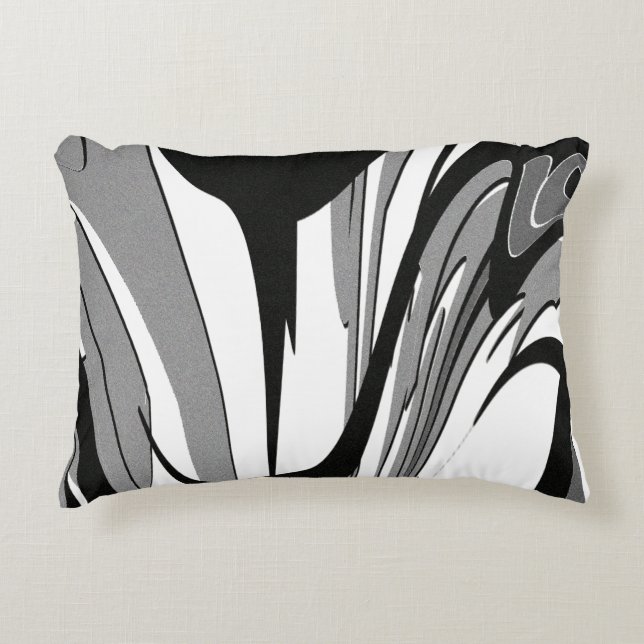 Black and White Shape Art Decorative Cushion (Front)