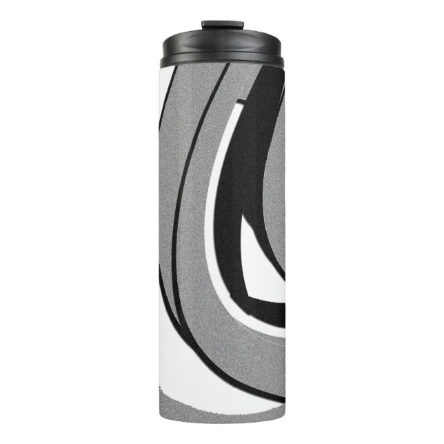 Black and White Shape Art Thermal Tumbler (Front)