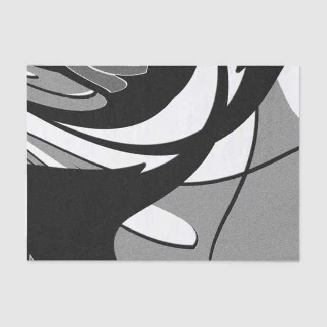 Black and White Shape Art Tissue Paper (Front)