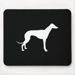 Black and White Shape of Greyhound Mouse Pad