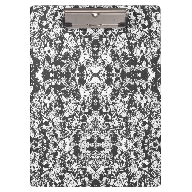 Black And White Shapes Pattern Clipboard (Front)