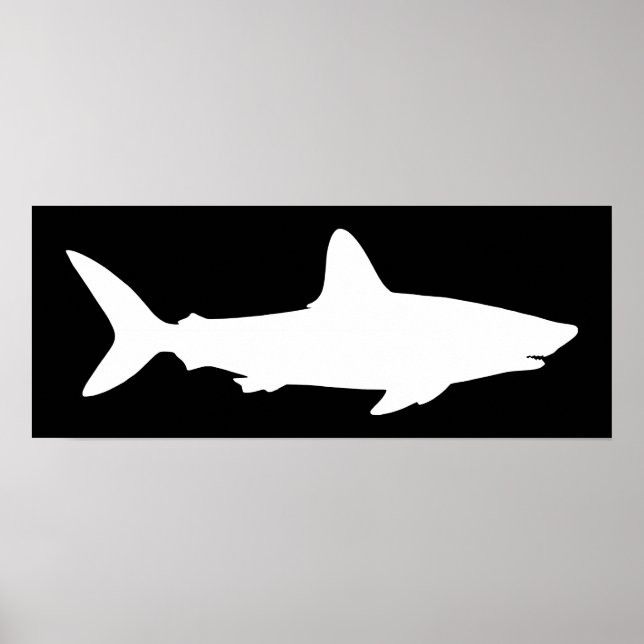 Black and White Shark Poster (Front)