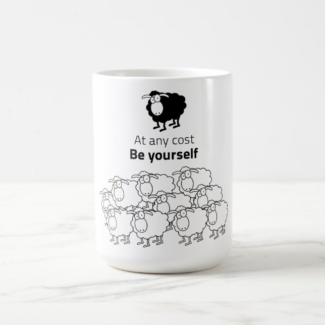 Black and white sheep coffee mug (Center)