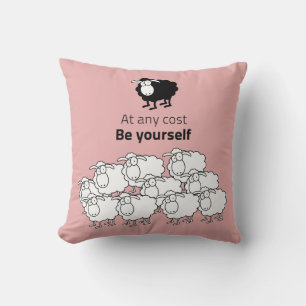 Black and white sheep cushion
