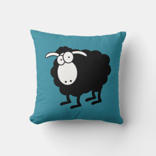 Black and white sheep cushion