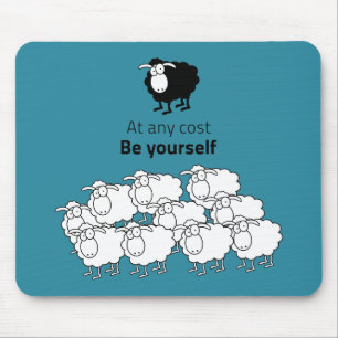 Black and white sheep mouse pad