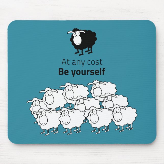 Black and white sheep mouse pad (Front)