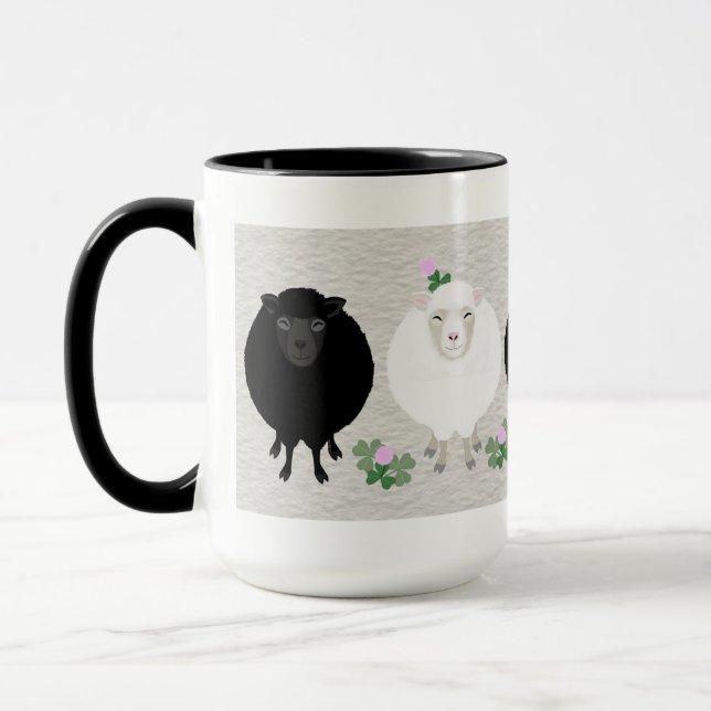 Black and White Sheep Mug (Left)