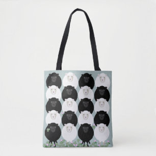 Black and White Sheep Tote Bag