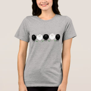 Black and White Sheep Tri-Blend Shirt