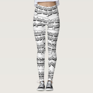 Black and White Sheet Music  Leggings