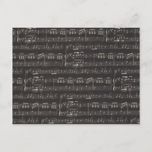Black And White Sheet Music Postcard