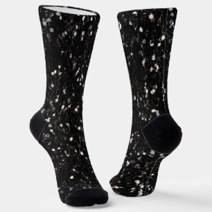 Black and white shiny glitter sparkles socks