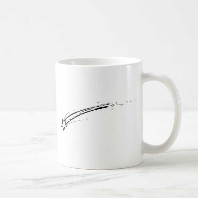 Black and White Shooting Star Coffee Mug (Right)