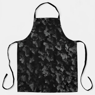 Black and white shot of thick ivy leaf plant apron