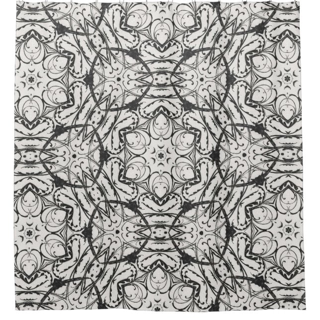 Black and White Shower Curtain (Front)