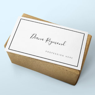 Black and White Signature Prof Minimalist Business Card