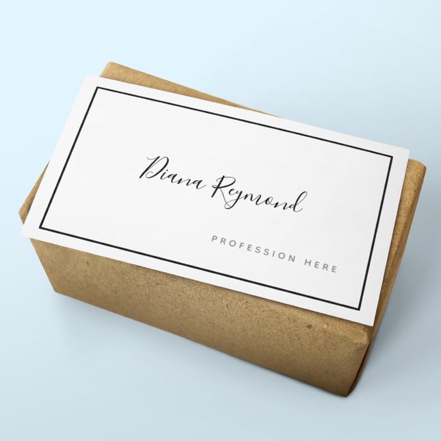 Black and White Signature Prof Minimalist Business Card (Creator Uploaded)