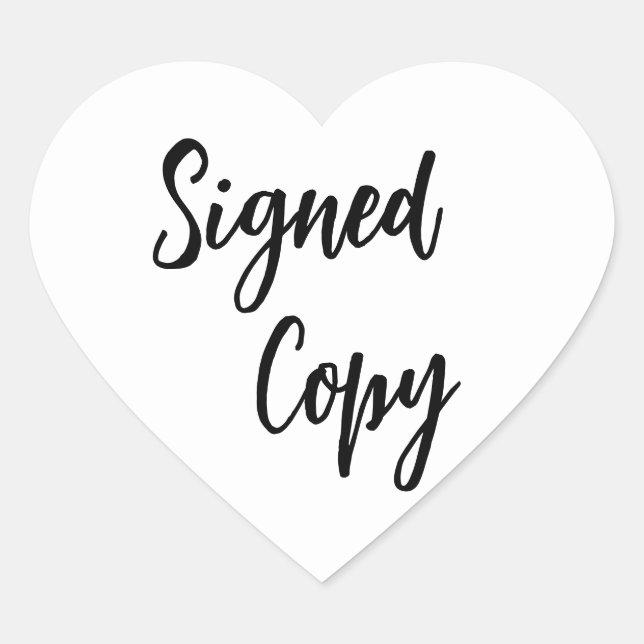 Black and White Signed copy Heart Sticker (Front)