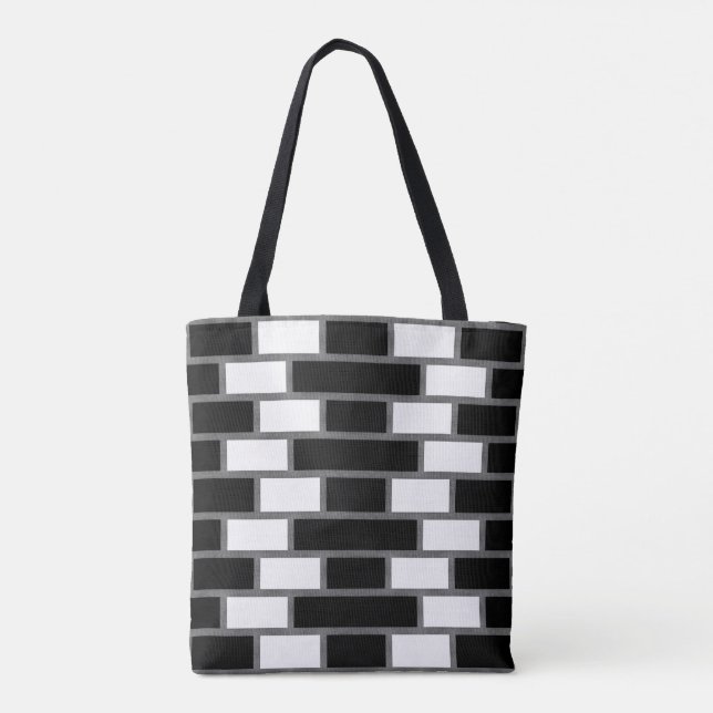 Black And White Sillitoe Tartan Chequered Pattern  Tote Bag (Back)