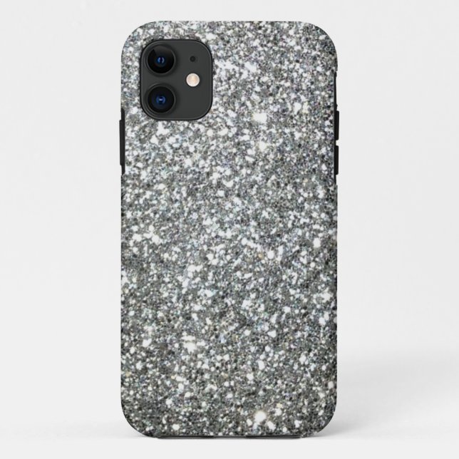 Black and White "Silver" granite Pattern Case-Mate iPhone Case (Back)