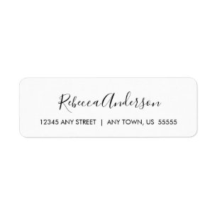 Black and White Simple and Elegant Return Address Label