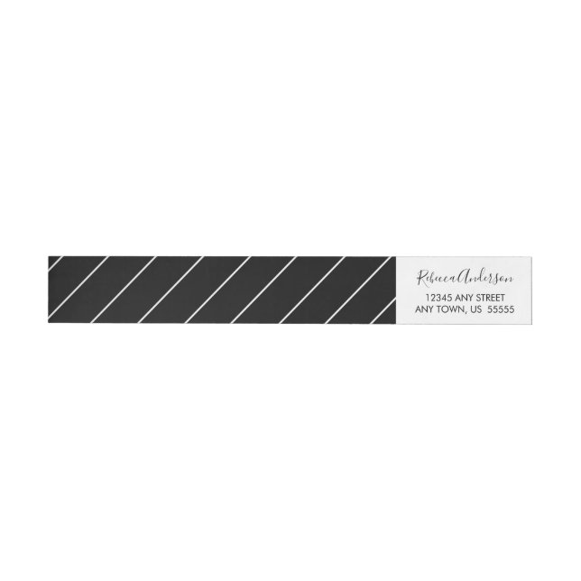Black and White Simple and Elegant Wrap Around Label (Individual)