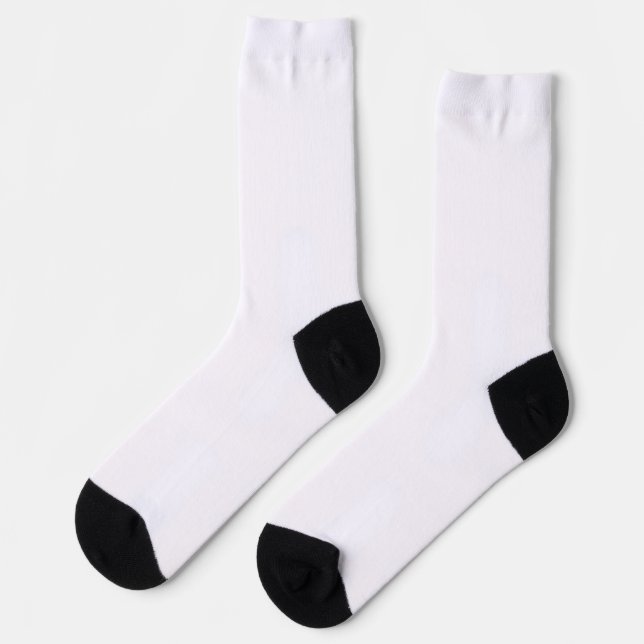 Black and White Simple and Solid Socks (Left)