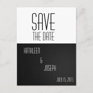 Black and White Simple Chic Save The Date Postcard