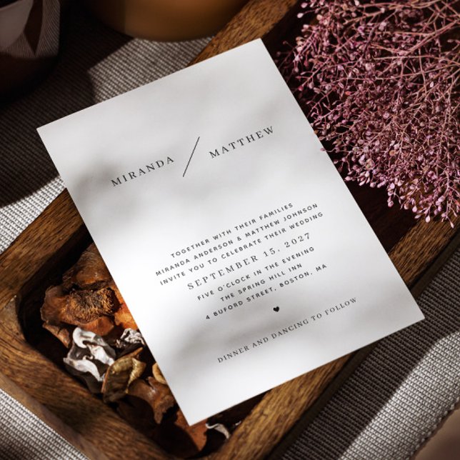 Black and white simple clean minimalist wedding invitation (Creator Uploaded)